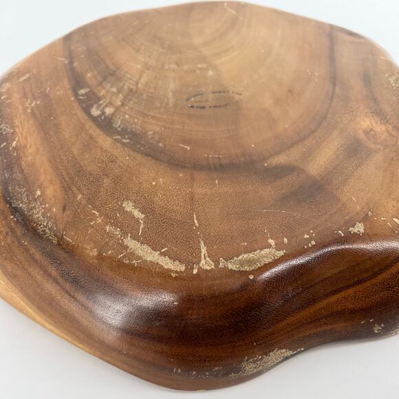 Monkey Pod round divided tray vintage - Picture 8 of 8